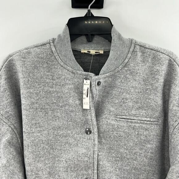 Madewell Women's Knit Bomber Jacket - Heather Charcoal - Large - NWT - Picture 2 of 7